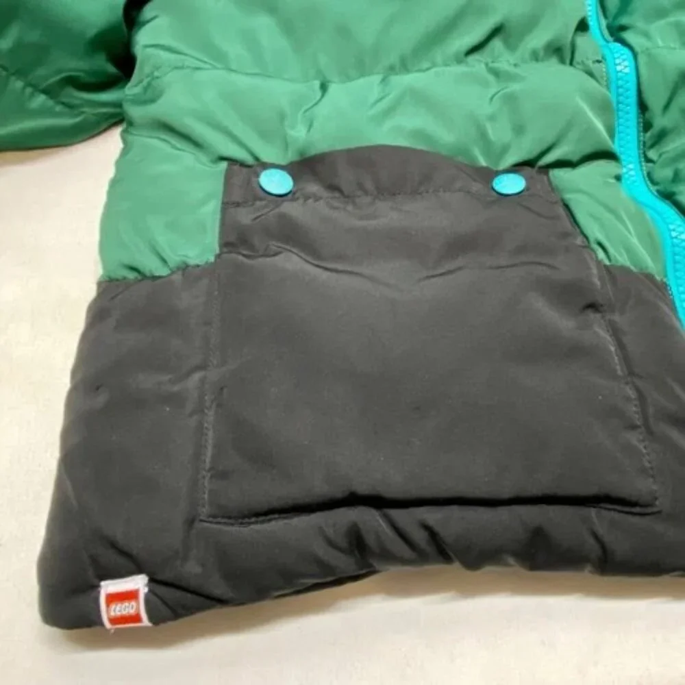 Lego x‎ Target Collection Puffer Jacket Convertible Vest Youth XL Green Stripe